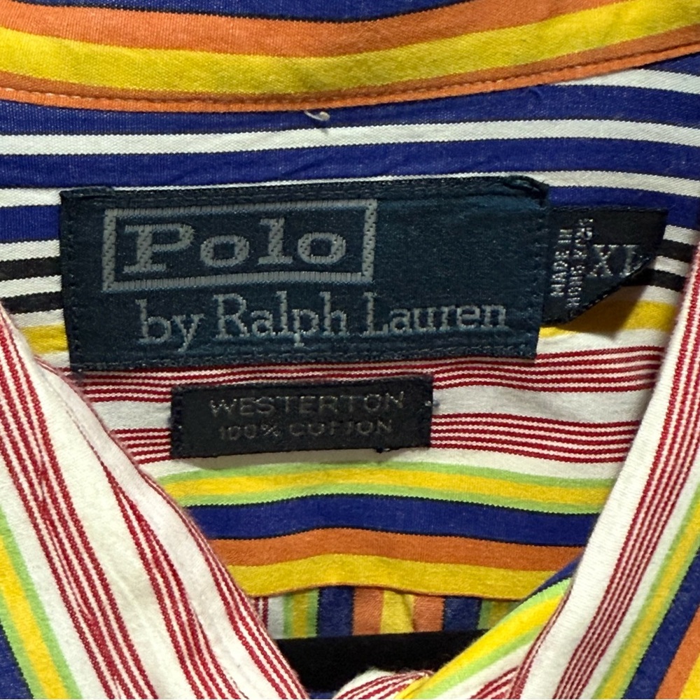 Polo Ralph Lauren Westerton Striped Button Up Shirt XL Multicolor Preppy Retro - Picture 6 of 12